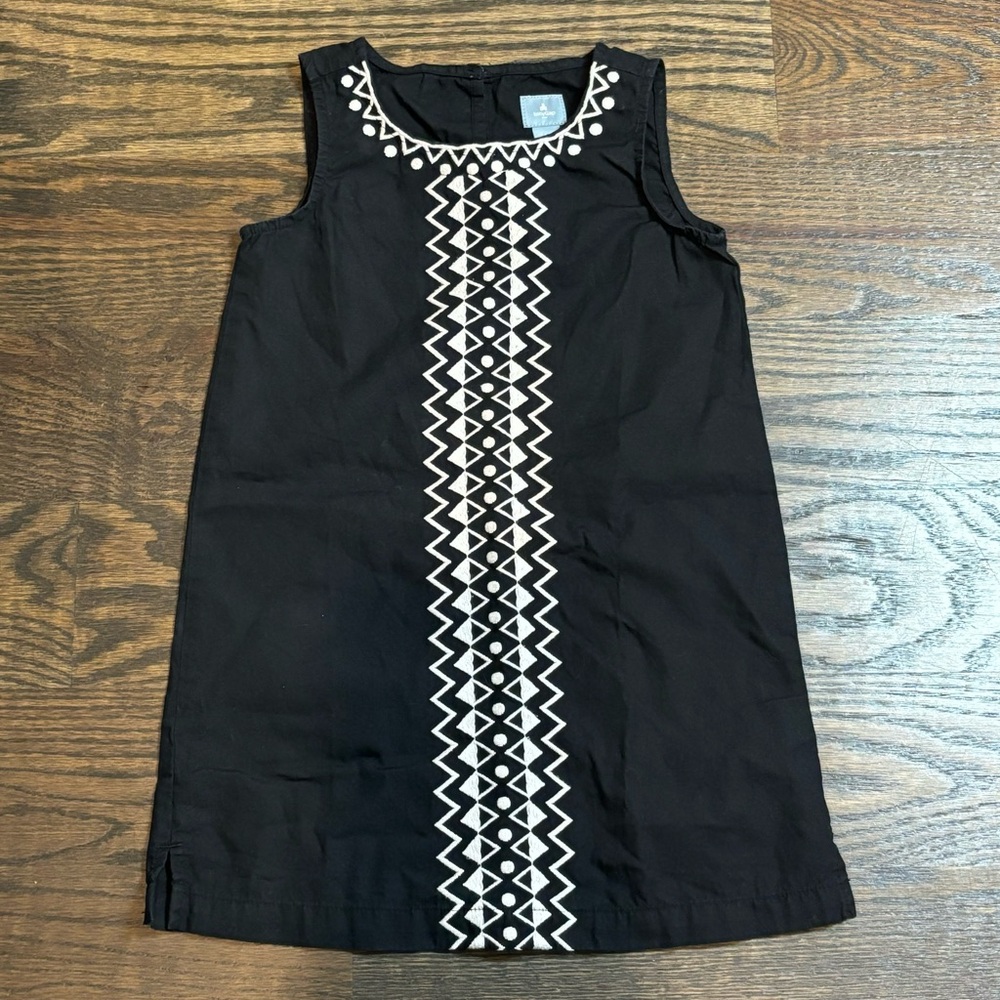 Gap Black White Embroidered Sleeveless Shift Dress 3 Years
